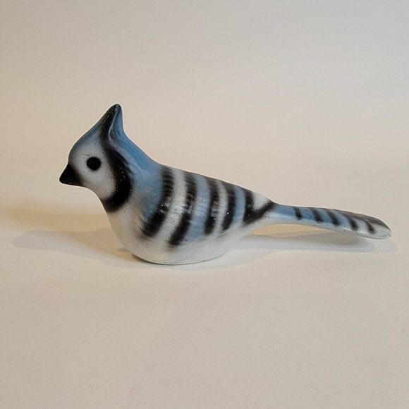 Roseville Accents Vintage Blue Jay Ceramic Bird Bath Clip On